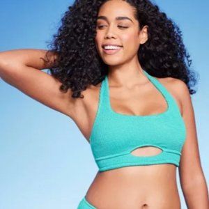 NWT - Women's L - Cut Out Halter Bralette Bikini Top - Shade & Shore